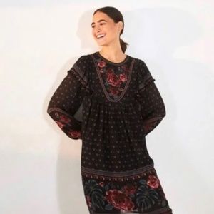 FARM Rio Long-Sleeved Floral Mini Dress